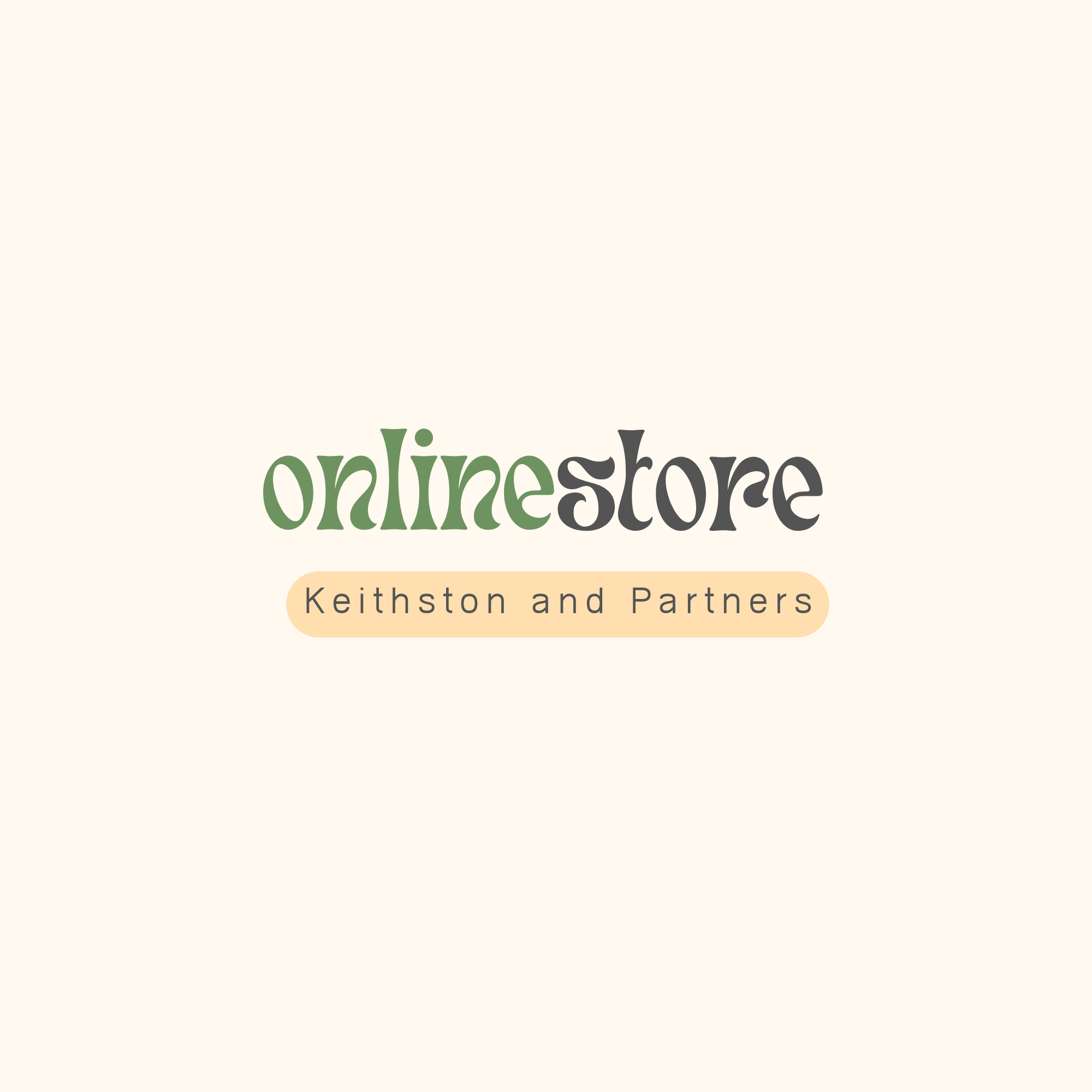 Cream and Green Simple Clean Online Store Logo (1)